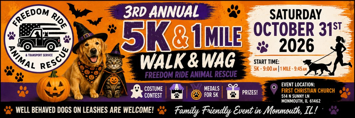 Freedom Ride Animal Rescue 5k Fun Run & 1 Mile Walk & Wag