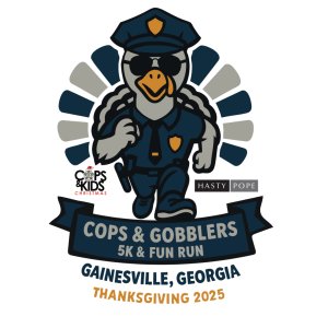 Gainesville's Thanksgiving Day Cops & Gobblers 5K Logo