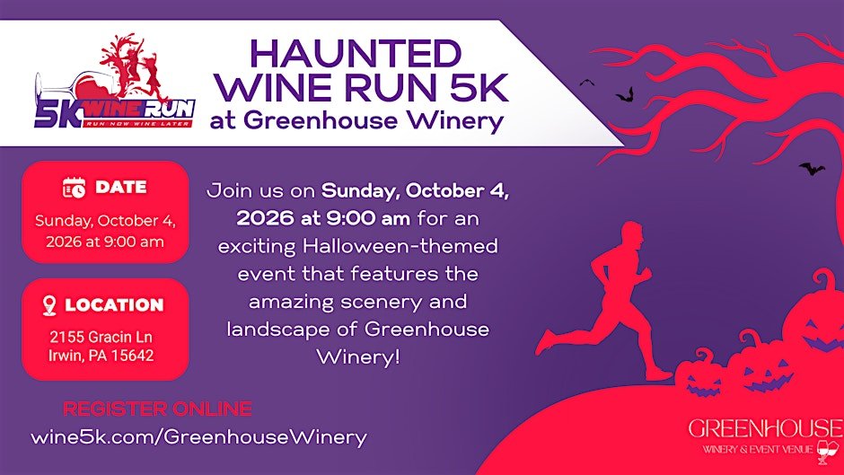 Greenhouse Winery Wine Run 5k Logo