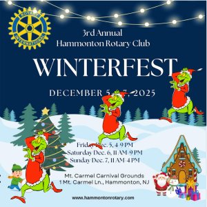 Hammonton Rotary's Galloping Grinch's 5K Logo