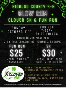 Hidalgo County 4-H Glow Run Clover 5K & Fun Run