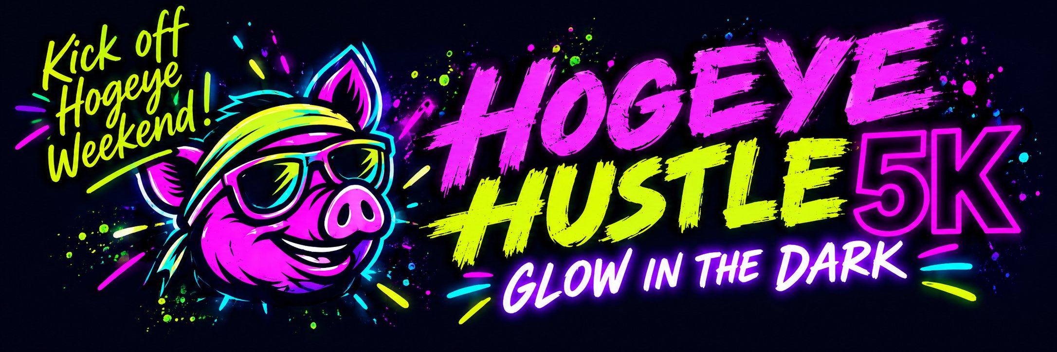 Hogeye Hustle 5k -- Glow in the Dark Logo