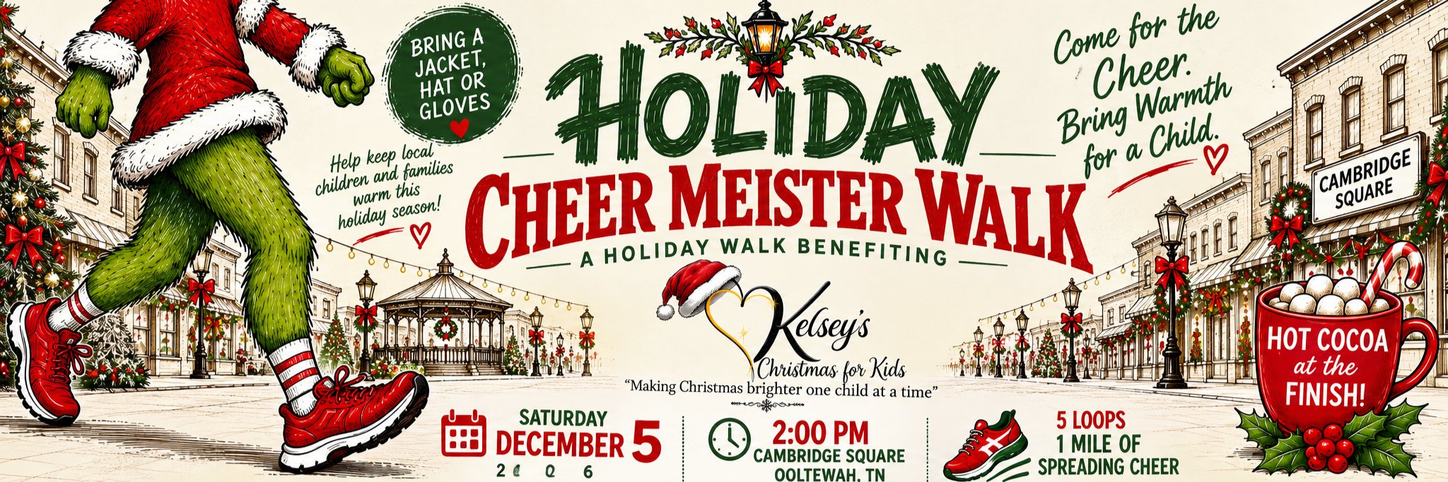 Holiday Cheer Meister Walk Benefiting Kelsey’s Christmas for Kids Logo