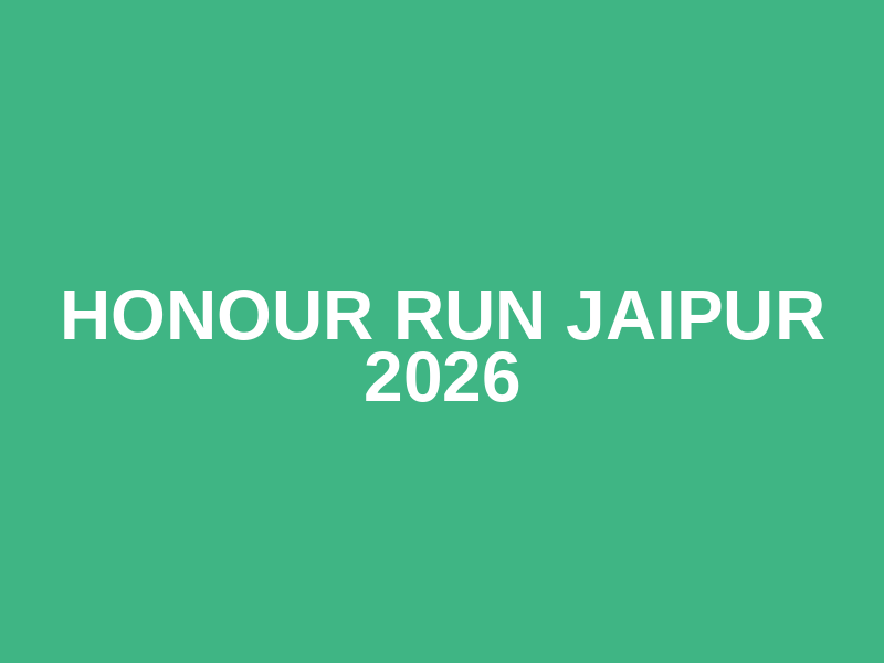 Honour Run Jaipur 2026 Logo