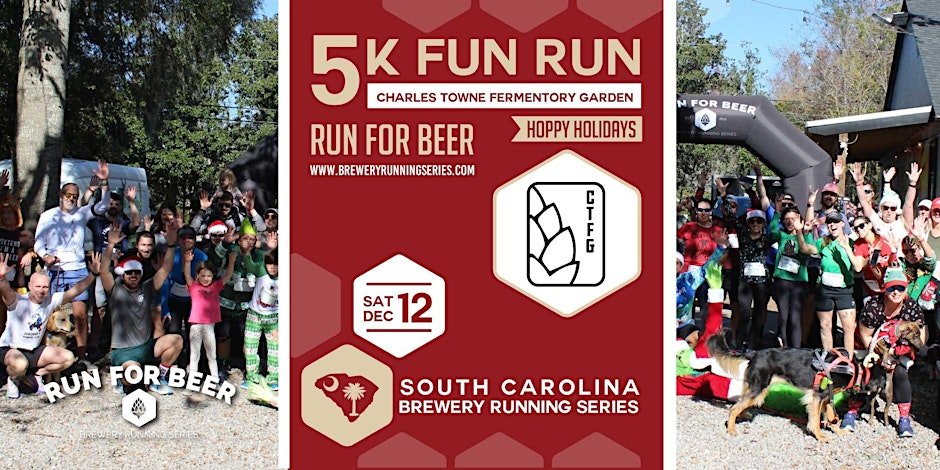 Hoppy Holidays 5k Fun Run at CTFG | 2026 SC Brewery Running Series Logo