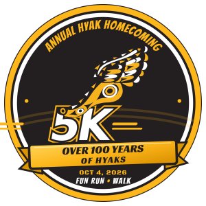 Hyak Homecoming 5K fun Run/Walk, 100 Years of Hyaks Logo