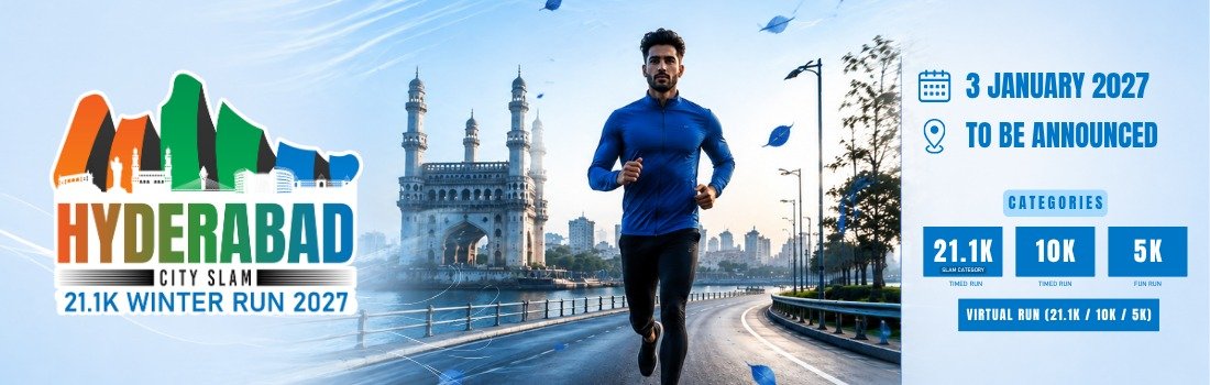 Hyderabad City Slam – 21.1K Winter Run 2027 Logo