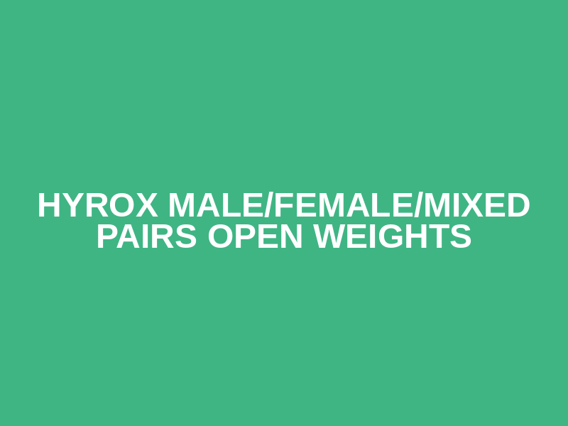 Hyrox Male/Female/Mixed Pairs Open Weights Logo