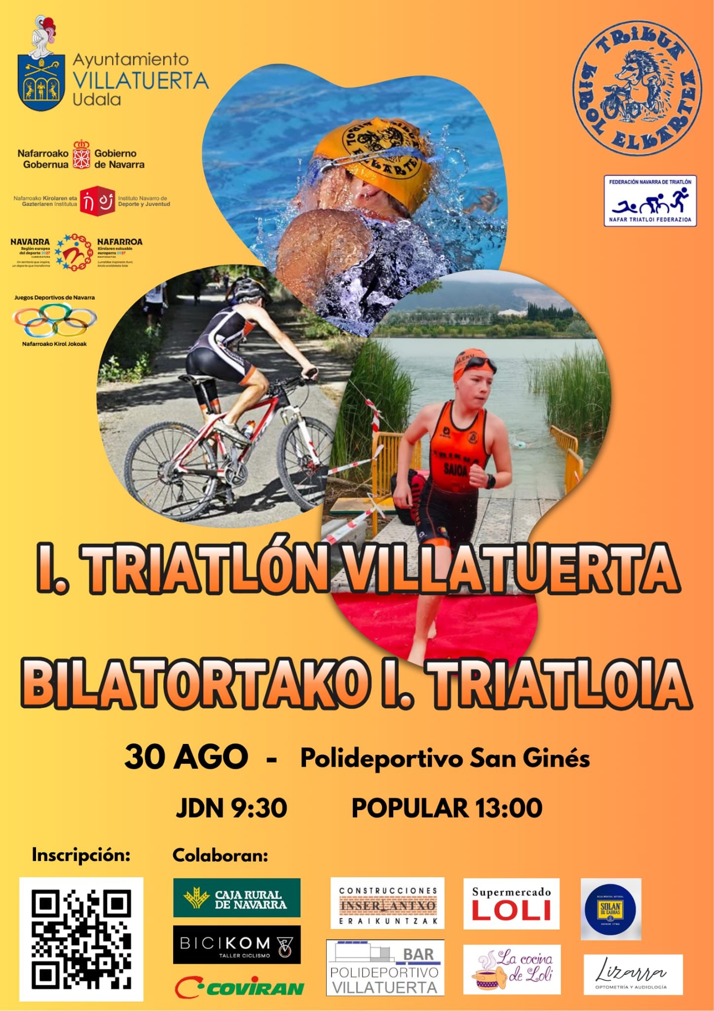 I TRIATLÓN VILLATUERTA JDN (BENJAMIN - JUVENIL) Logo
