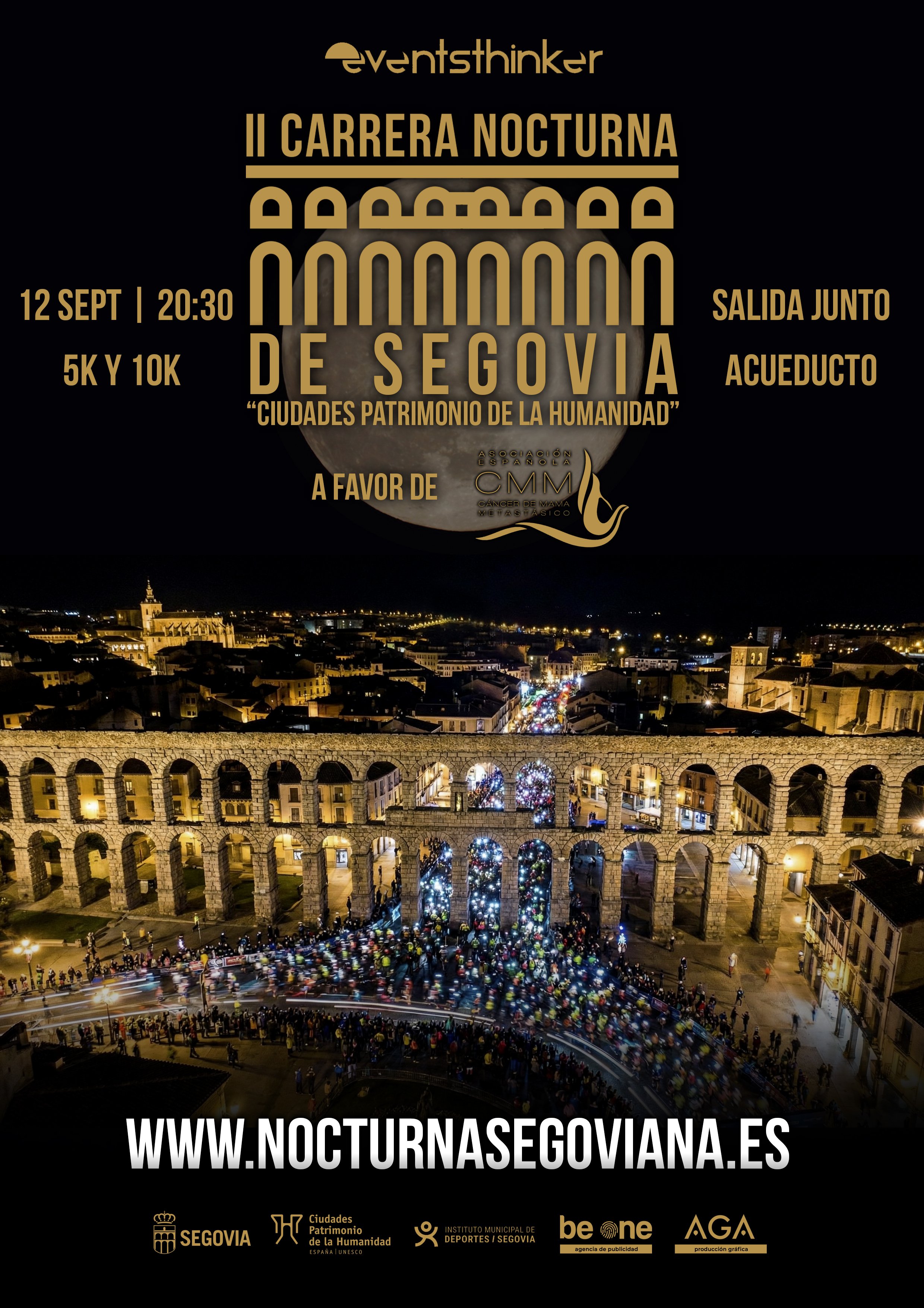 II Carrera Nocturna de Segovia "Ciudades Patrimonio de la Humanidad" Logo