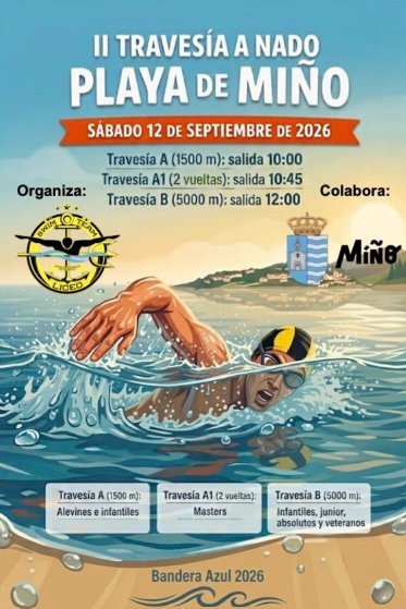 II TRAVESIA A NADO PLAYA DE MIÑO Logo