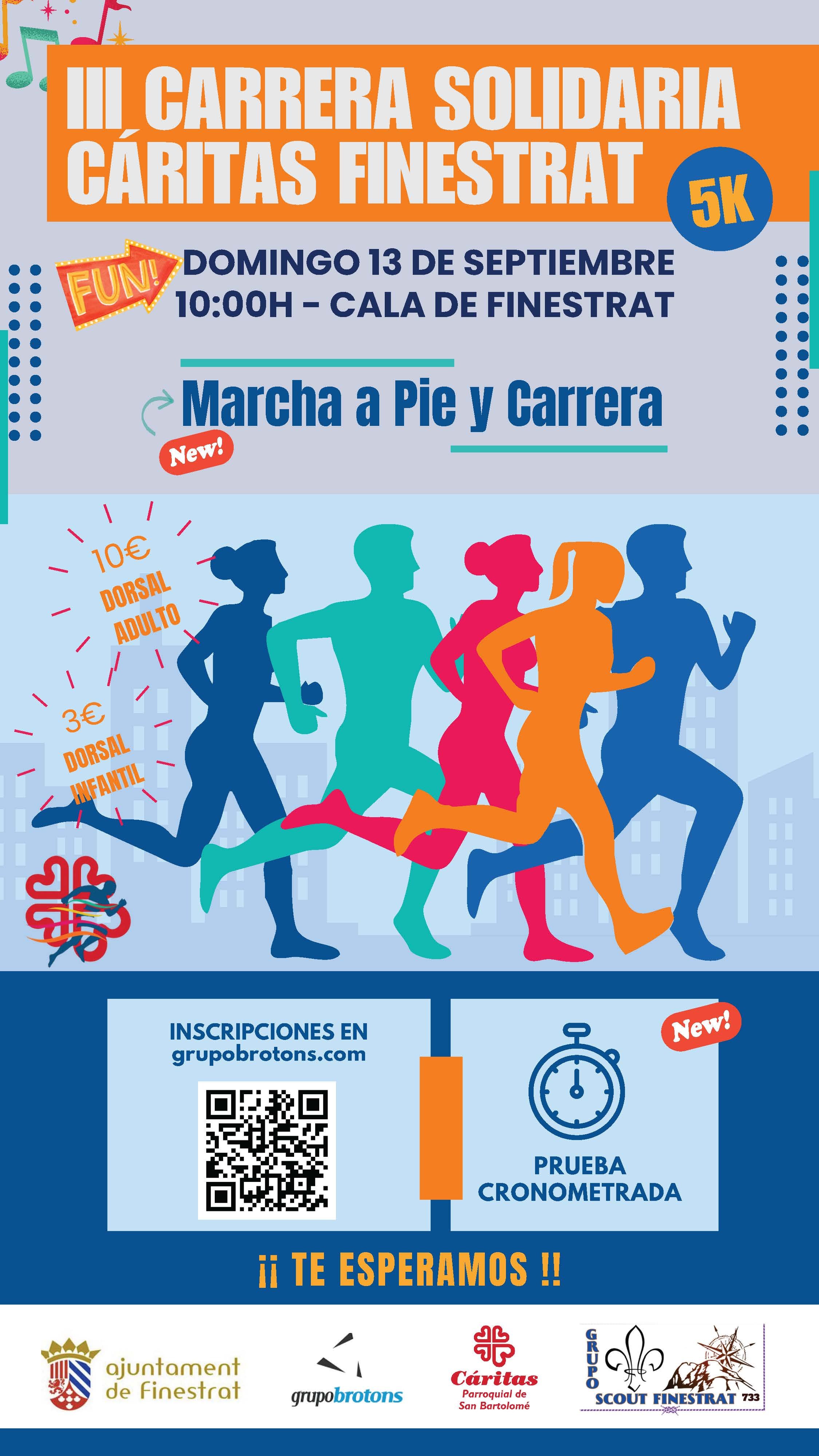 III Carrera y Marcha a pie Solidaria Cáritas Finestrat Logo
