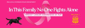 In This Family No One Fights Alone Breast Cancer Awareness 5K Run Logo