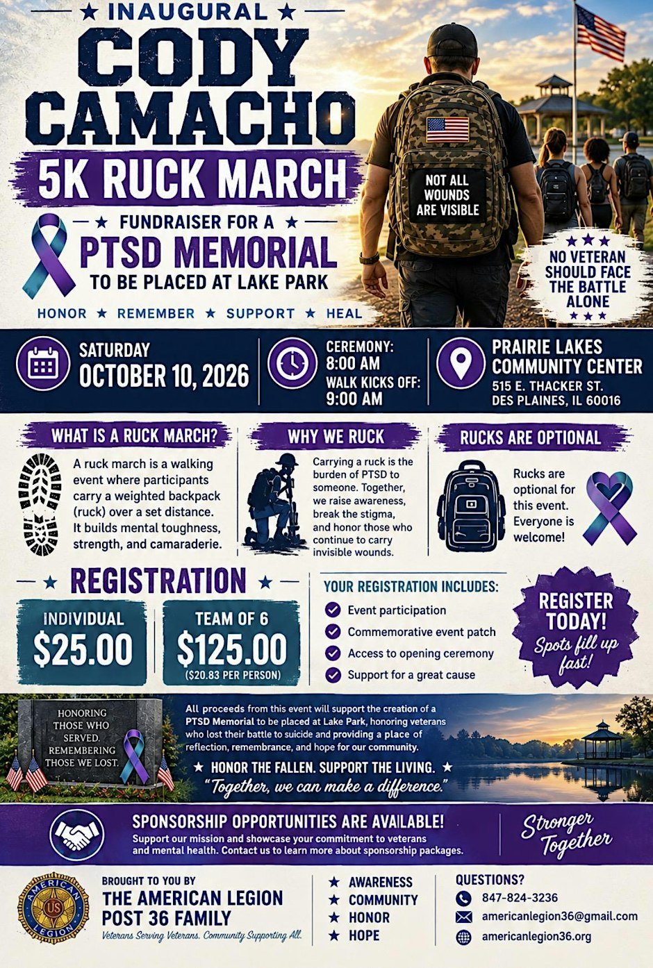 Inaugural Cody Camacho 5K Ruck March Logo