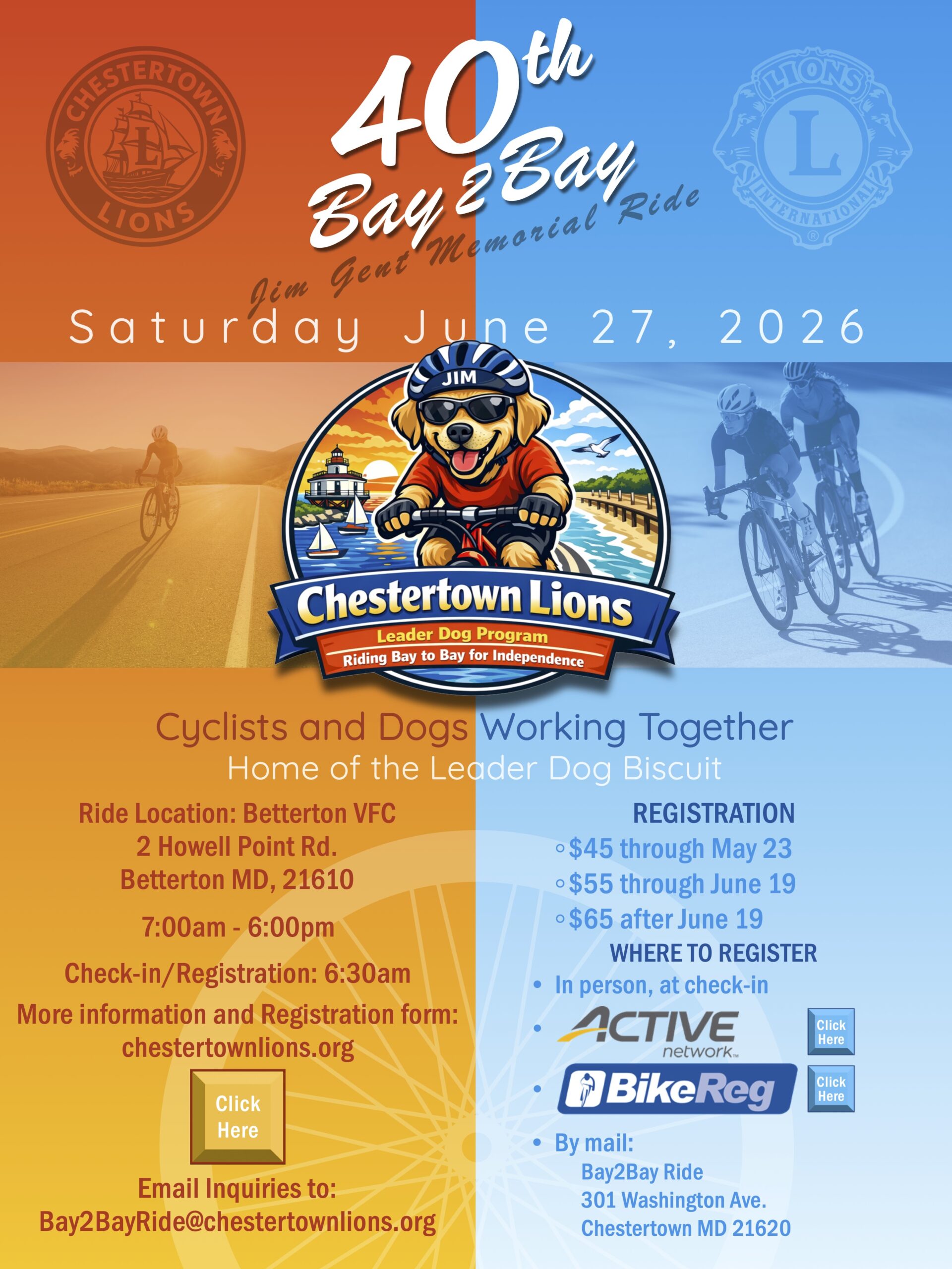 Jim Gent Memorial Bay2Bay Ride - 2026