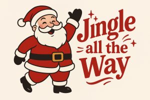 Jingle All the Way - Christmas Day 5K, 10K, Half Marathon, Kids Dash by Califlow Runs Logo