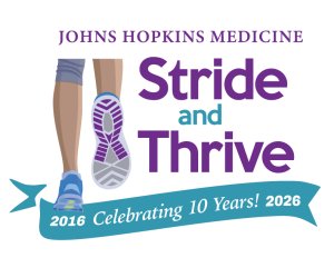 Johns Hopkins Below the Belt Stride and Thrive 5K Logo