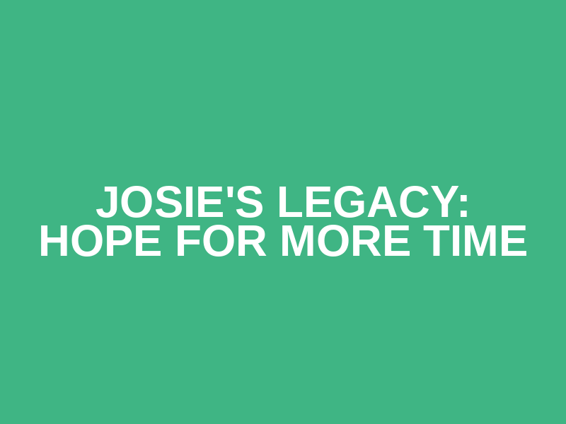 Josie's Legacy: hope for more time Logo