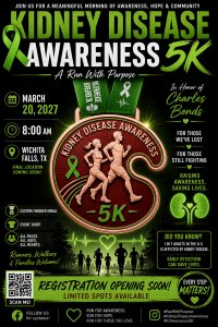 Kidney Disease Awareness 5K Wichita Falls, Texas Logo