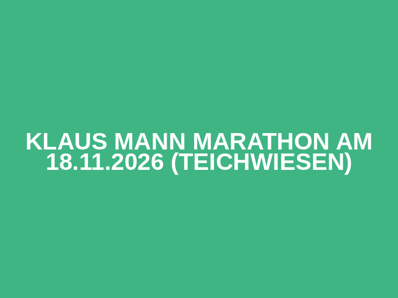 Klaus Mann Marathon am 18.11.2026 (Teichwiesen) Logo