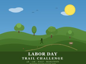 LABOR DAY TRAIL CHALLENGE  5K · 10K · Half · Marathon Logo