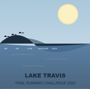 Lake Travis New Year's Trail Challenge with Ruck options- 100K | 50K | 25K | Half-Marathon | 10K | 5K | Kids 1K Logo