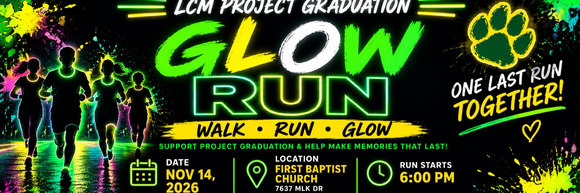 LCM GLOW RUN Logo