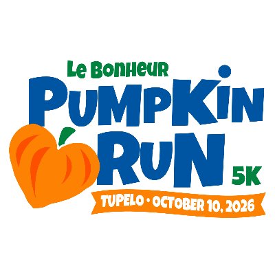Le Bonheur Pumpkin Run - Tupelo, MS Logo
