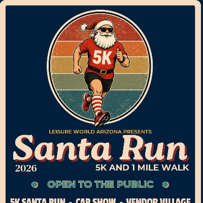 Leisure World Santa 5K & 1 Mile Walk Logo