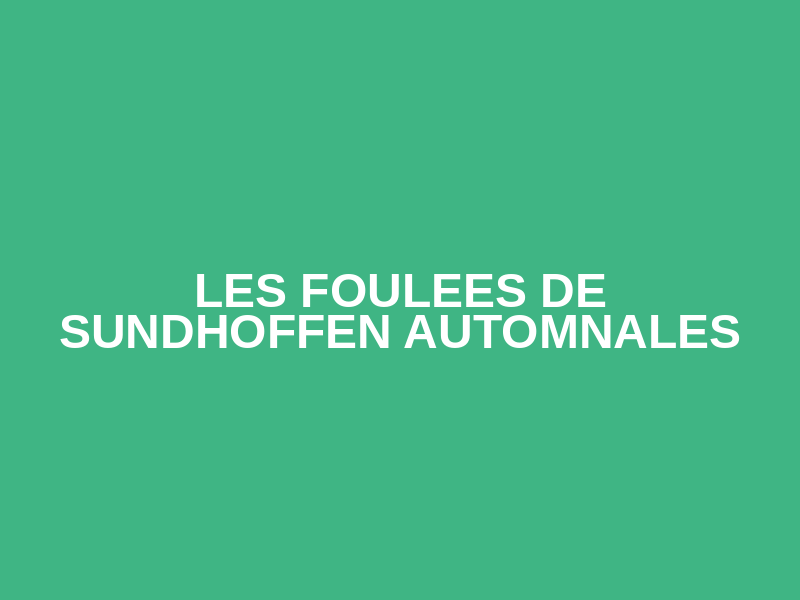 LES FOULEES DE SUNDHOFFEN AUTOMNALES