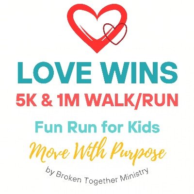 Love Wins 5K | 1-Mile | Kids Fun Run Logo