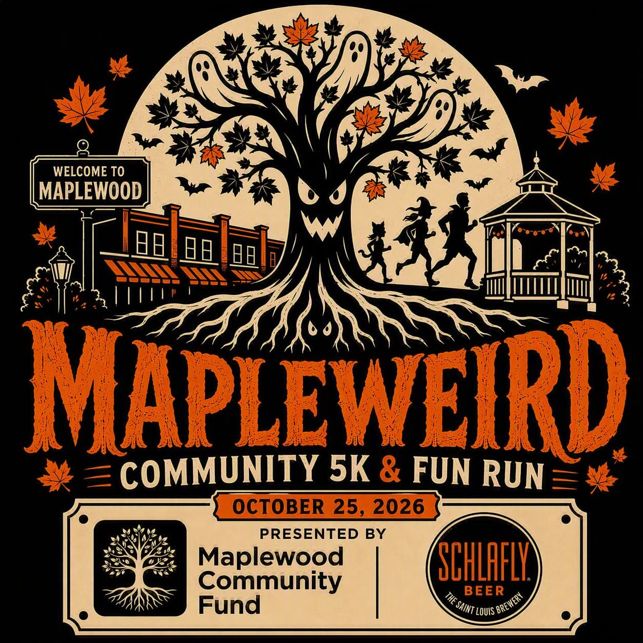Mapleweird Community 5K & Fun Run Logo