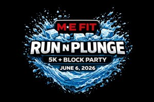 M*E Fit Run N Plunge 5k + Block Party Logo