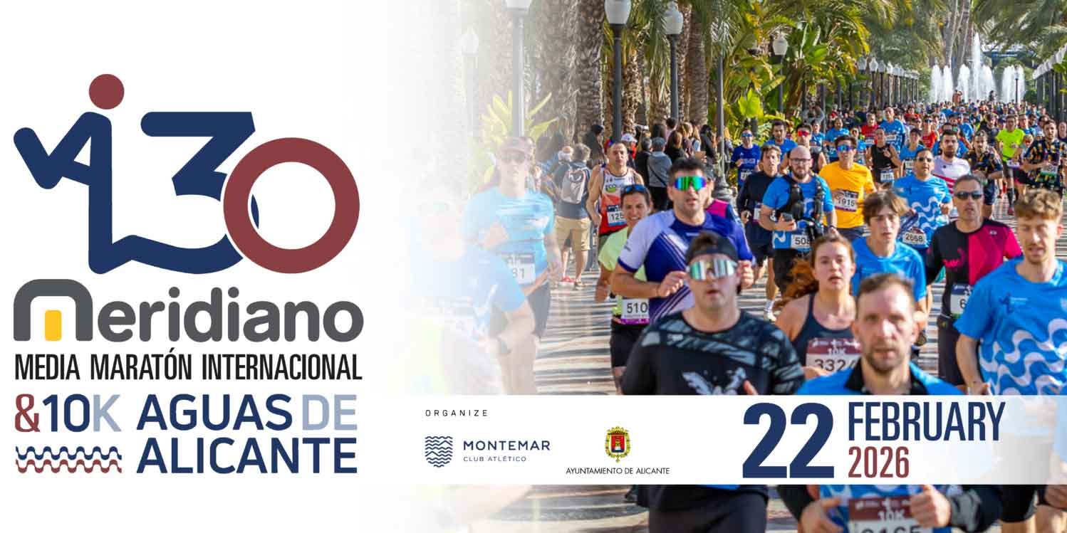 Meridiano International Half Marathon & 10k Aguas de Alicante Logo