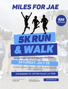 Miles For Jae 5K Walk/Run Logo