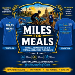 Miles For Meals Virtual Triathlon and Virtual Marathon Logo