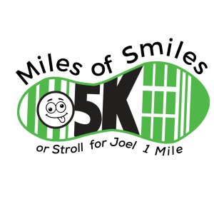 Miles of Smiles 5K/Stroll for Joel 1M Logo