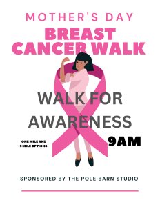 Mothers Day Breast Cancer Awareness walk - Bridges of Stillwater Loop trail. Mothers Day MORNING at 9am. Logo