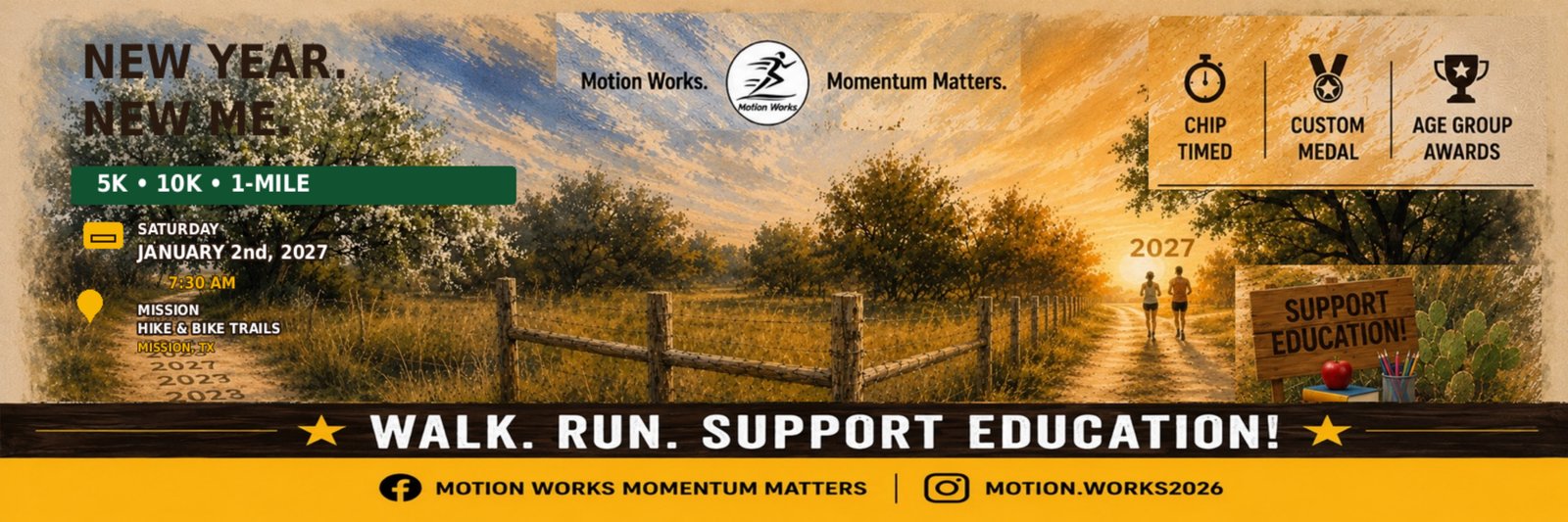 New Year. New Me 5k Run (10k + 1-Mile)