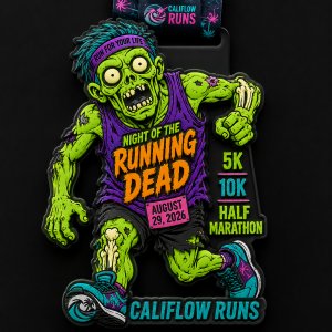 Night of the Running Dead 5K, 10K, 1 Miler, Half Marathon SummerWeen Series by Califlow Runs Logo