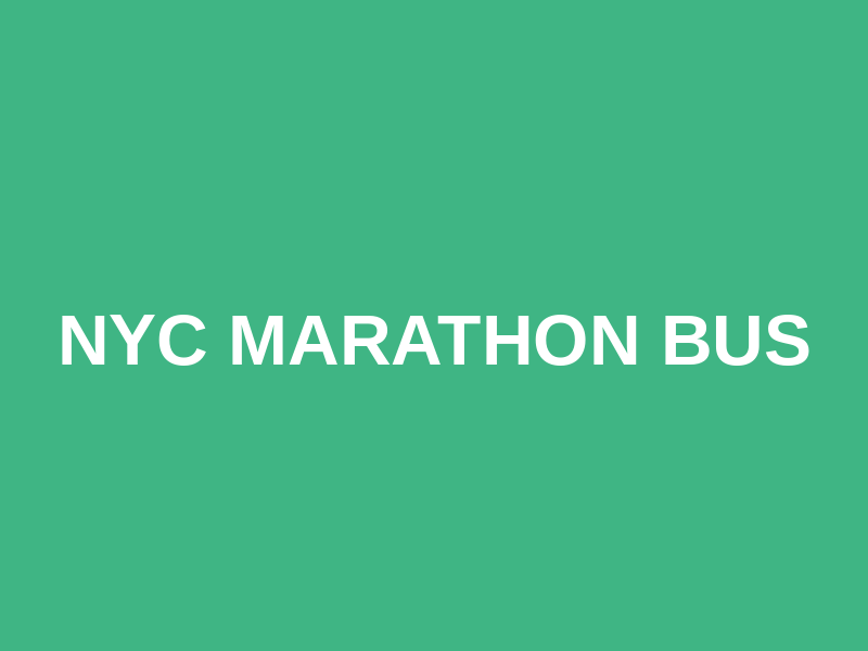 NYC Marathon Bus