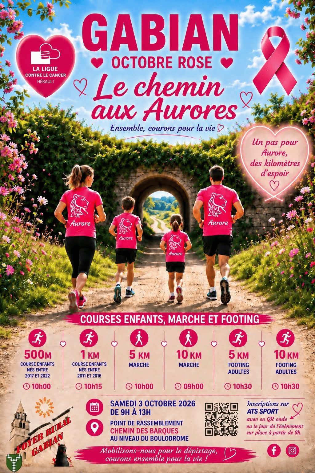 OCTOBRE ROSE GABIAN « LE CHEMIN AUX AURORES » Logo
