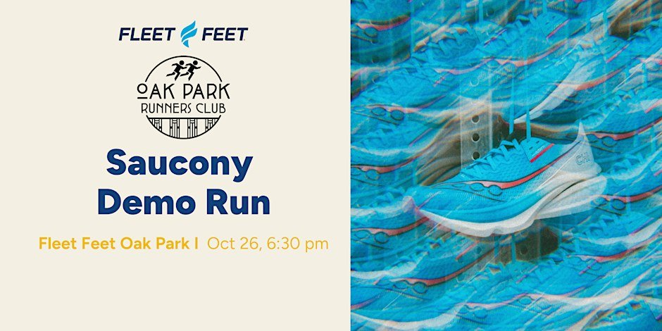OPRC & Fleet Feet Oak Park: Saucony Demo Run Logo