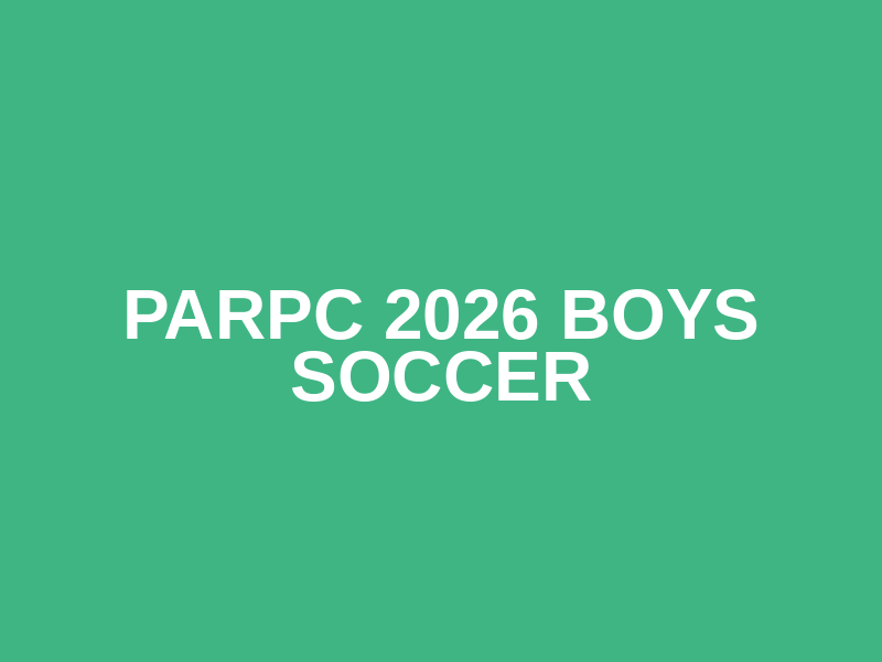 PARPC 2026 Boys Soccer