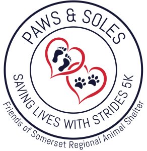 Paws & Soles Saving Lives with Strides 5K Run/Walk and Fun Run- Benefiting the Friends of Somerset Regional Animal Shelter Logo