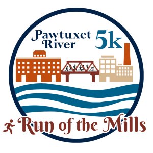 Pawtuxet River 5k: Run of the Mills Logo