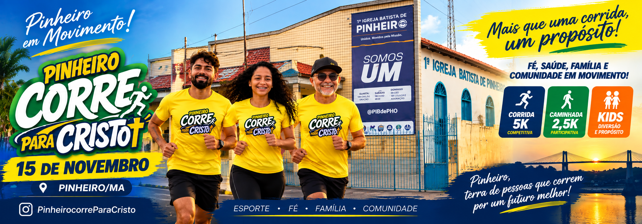 PINHEIRO CORRE PARA CRISTO Logo