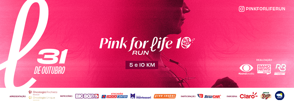 Pink For Life Run 2026 - Especial 10 Anos Logo