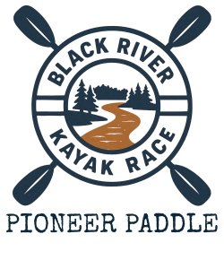 Pioneer Paddle: Black River Kayak Race Logo