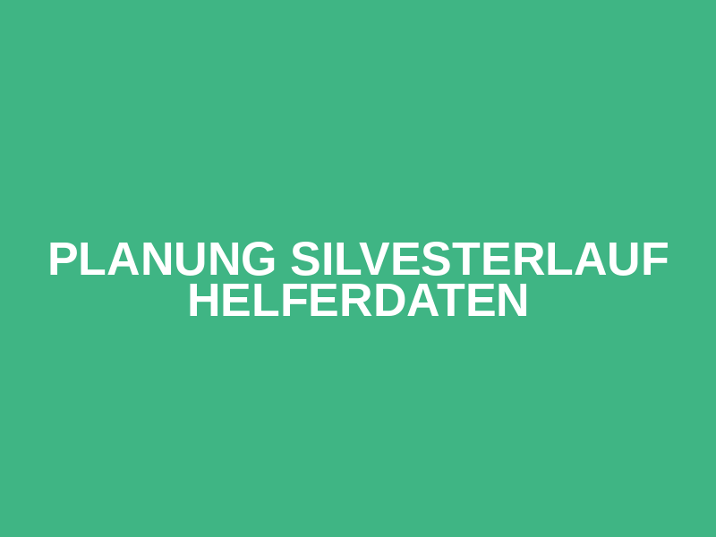 Planung Silvesterlauf Helferdaten Logo